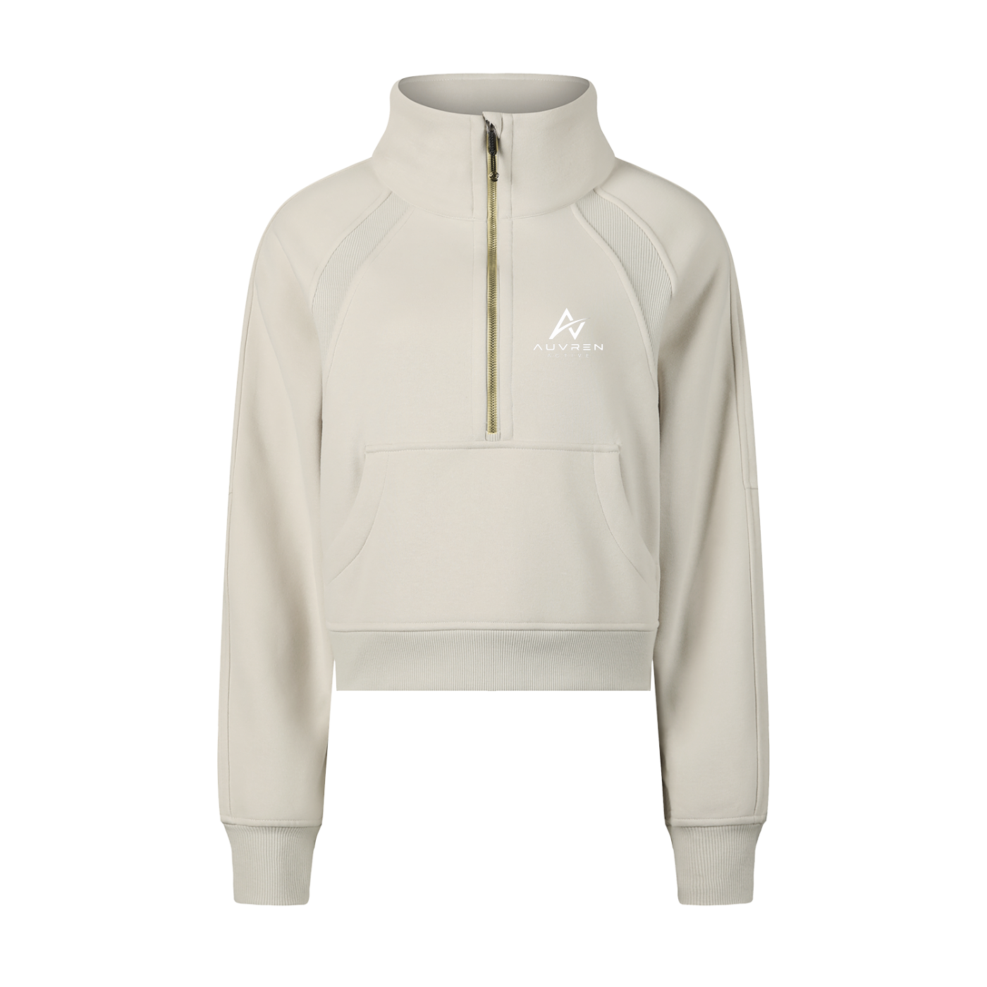 AUVREN Aurelia Gold-Zip Funnel-Neck Sweatshirt