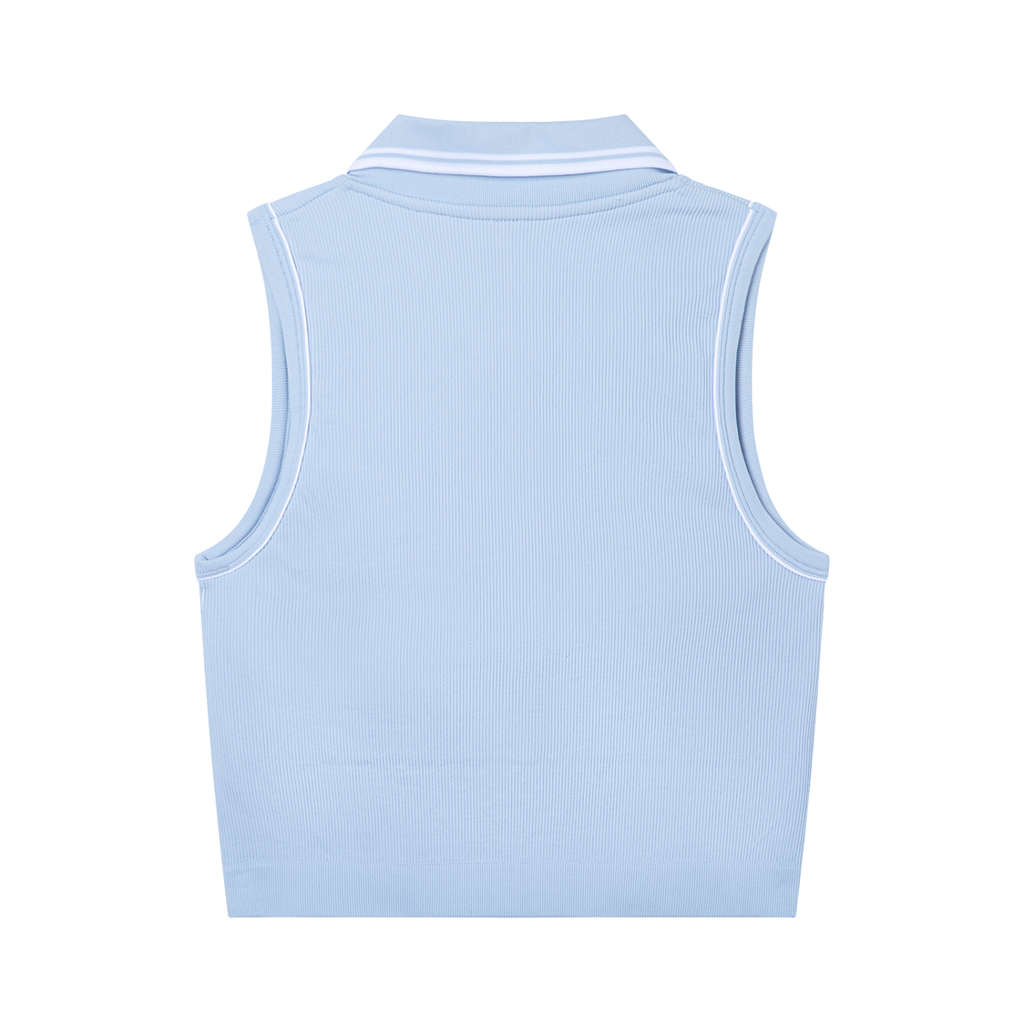 AUVREN Courtline Ribbed Cropped Polo