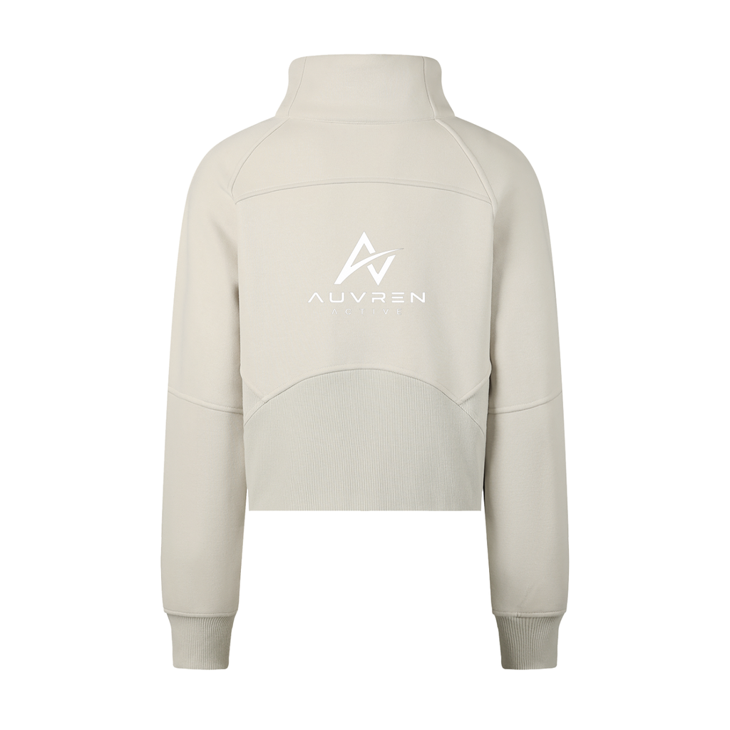 AUVREN Aurelia Gold-Zip Funnel-Neck Sweatshirt