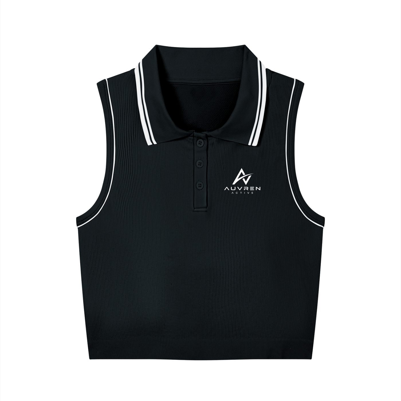 AUVREN Courtline Ribbed Cropped Polo