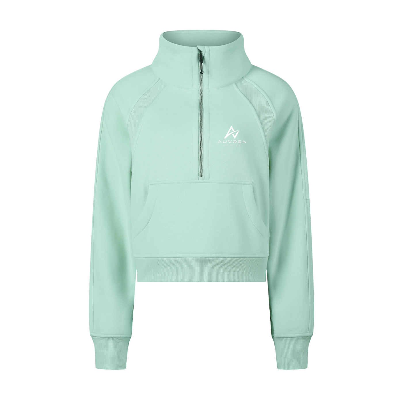 AUVREN Aurelia Gold-Zip Funnel-Neck Sweatshirt