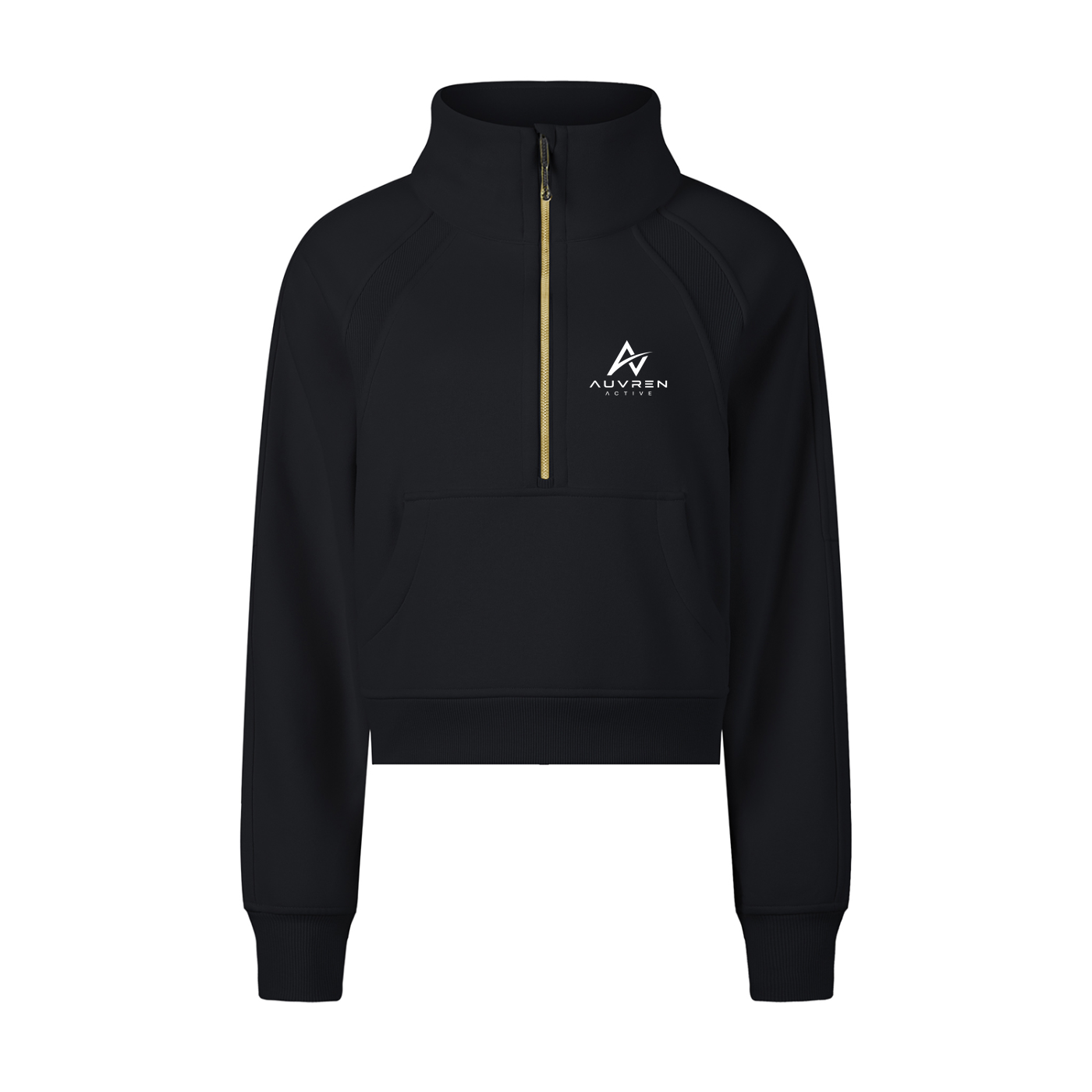 AUVREN Aurelia Gold-Zip Funnel-Neck Sweatshirt