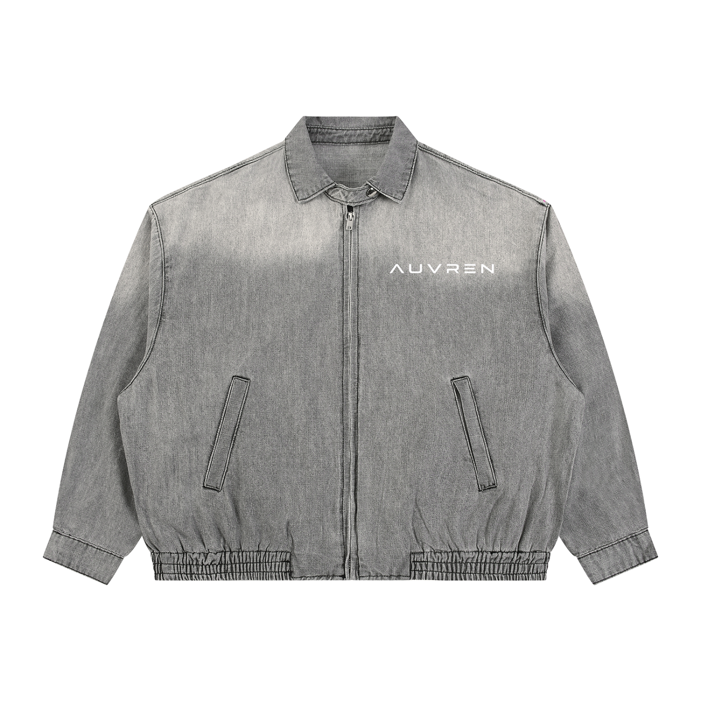 AUVREN Washed Denim Track Jacket