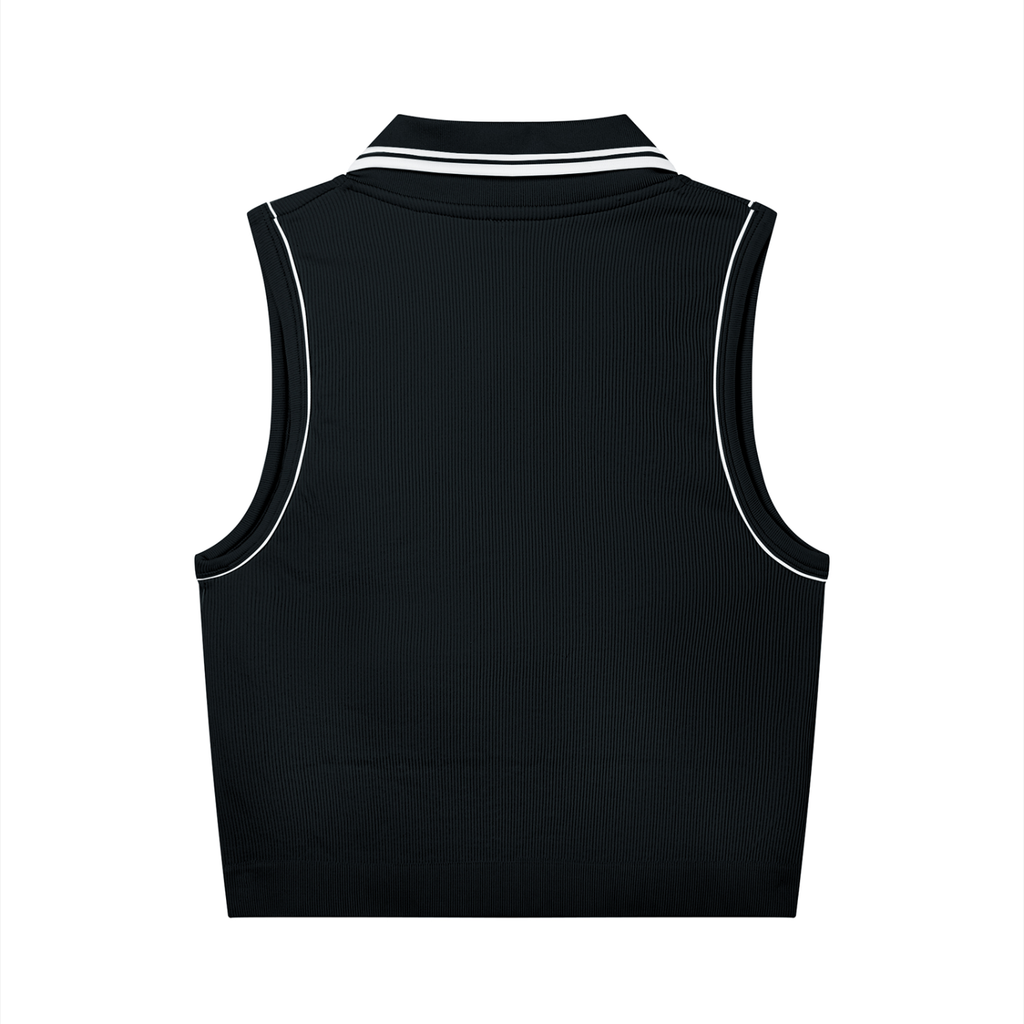 AUVREN Courtline Ribbed Cropped Polo