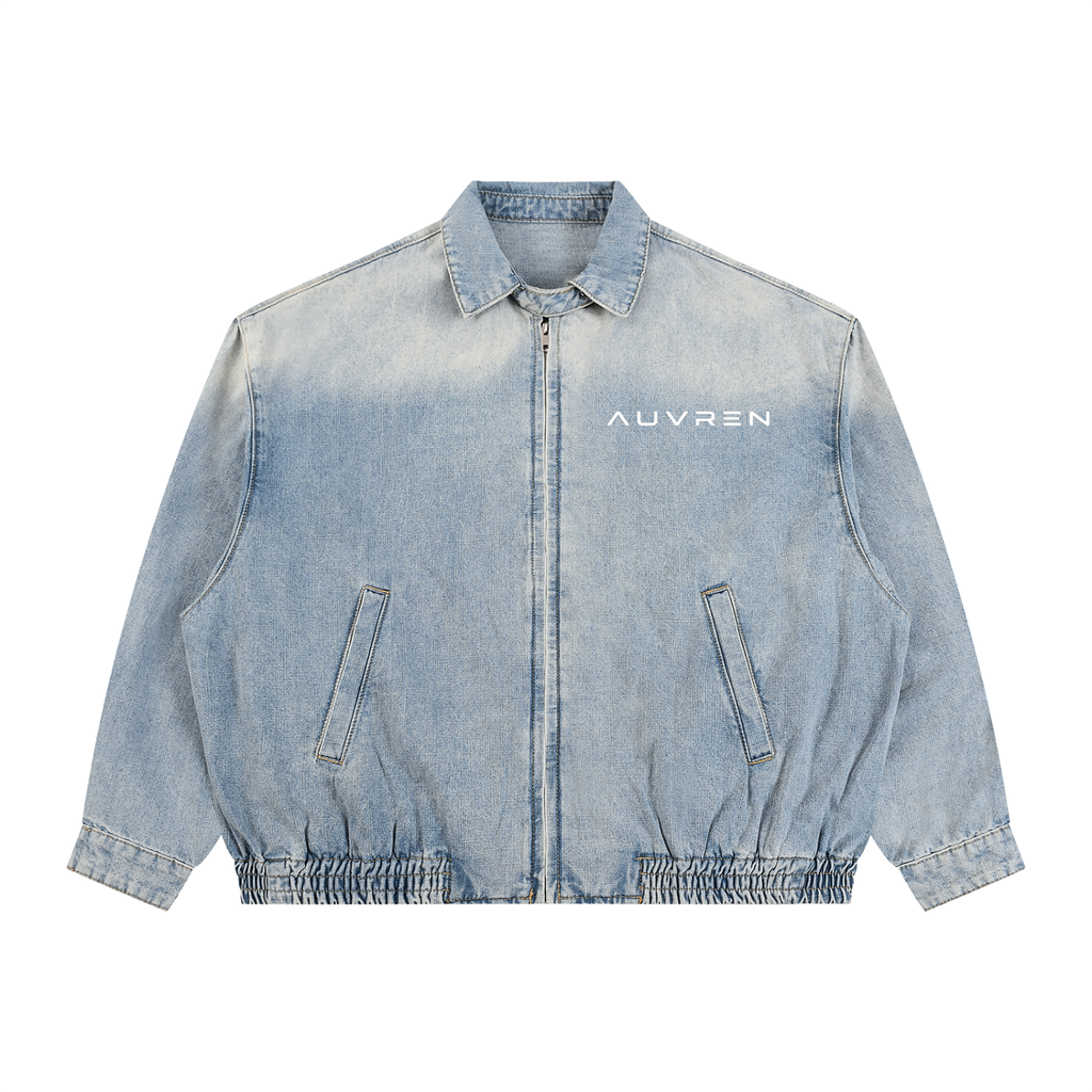 AUVREN Washed Denim Track Jacket