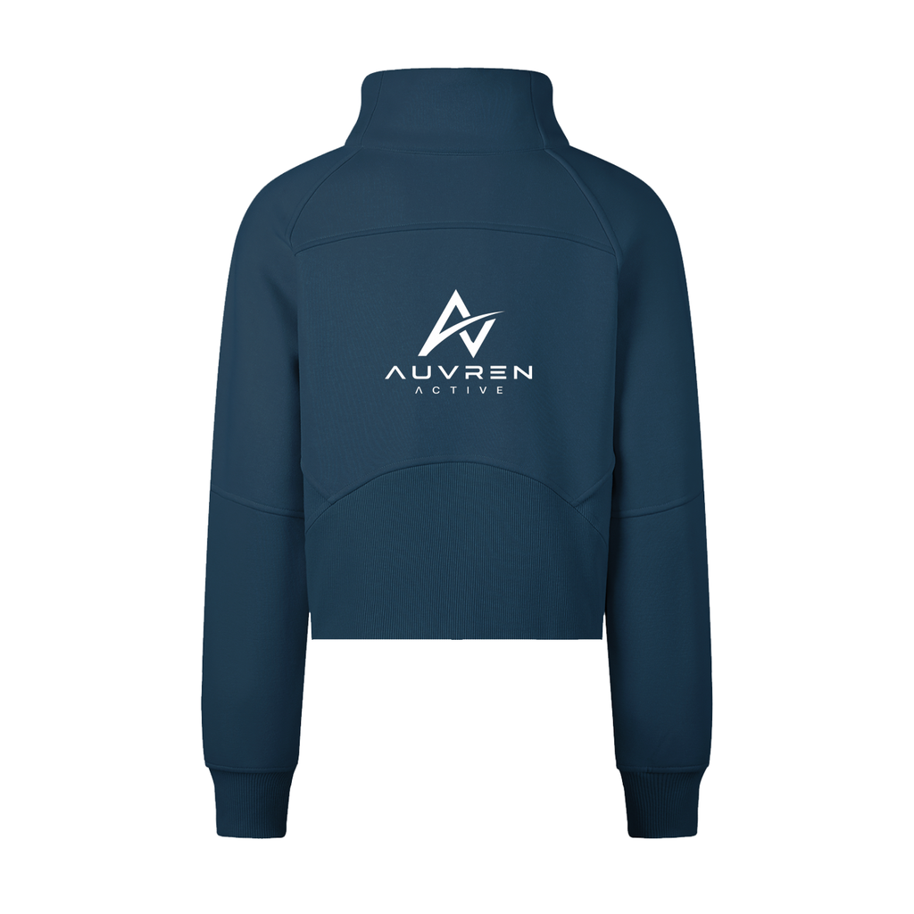 AUVREN Aurelia Gold-Zip Funnel-Neck Sweatshirt