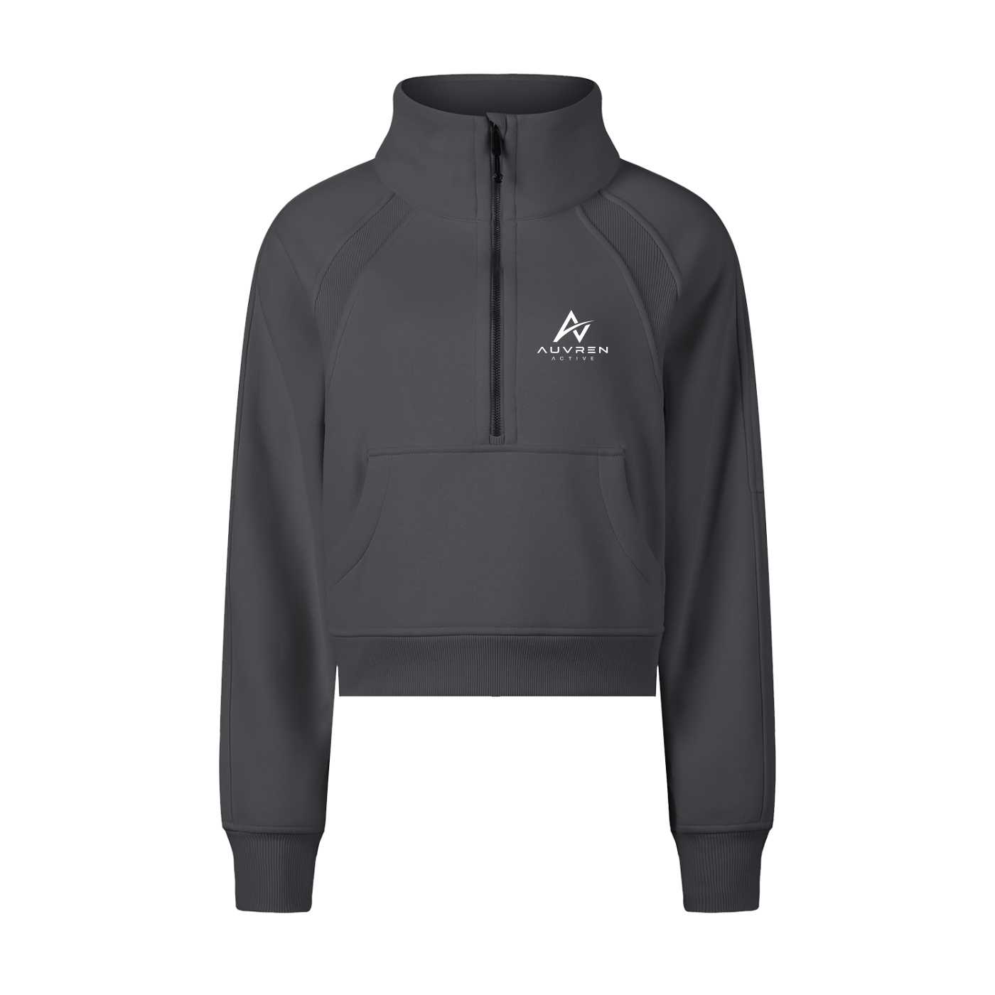 AUVREN Aurelia Gold-Zip Funnel-Neck Sweatshirt
