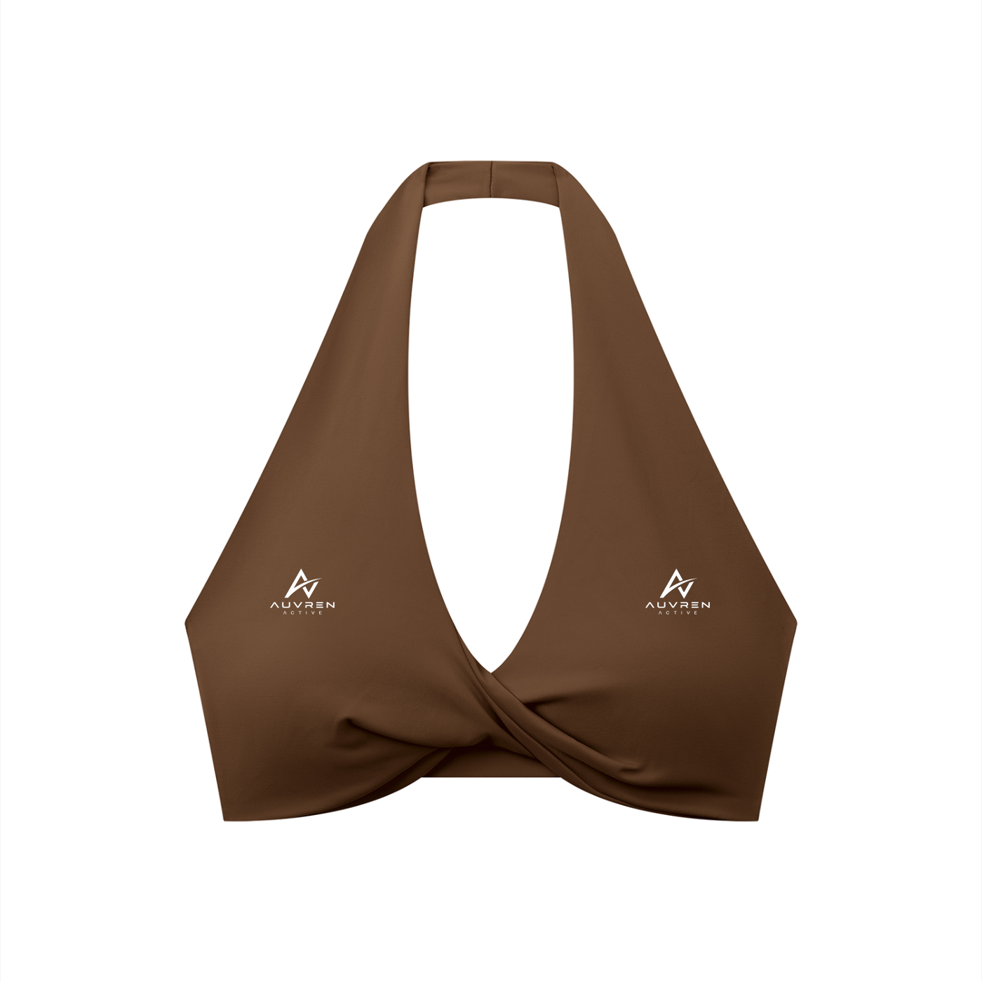 AUVREN Solara Twist-Front Halter Sports Top