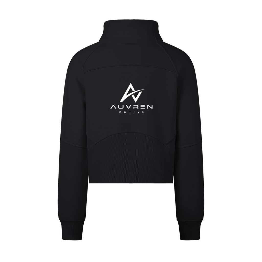 AUVREN Aurelia Gold-Zip Funnel-Neck Sweatshirt