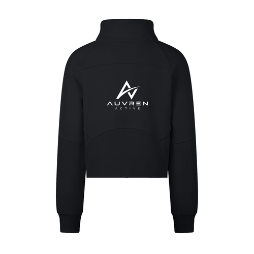 AUVREN Aurelia Gold-Zip Funnel-Neck Sweatshirt
