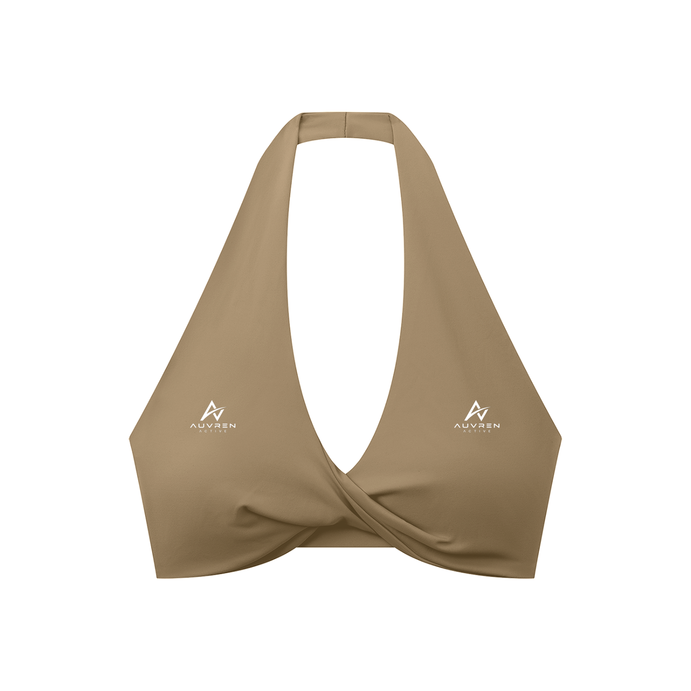 AUVREN Solara Twist-Front Halter Sports Top