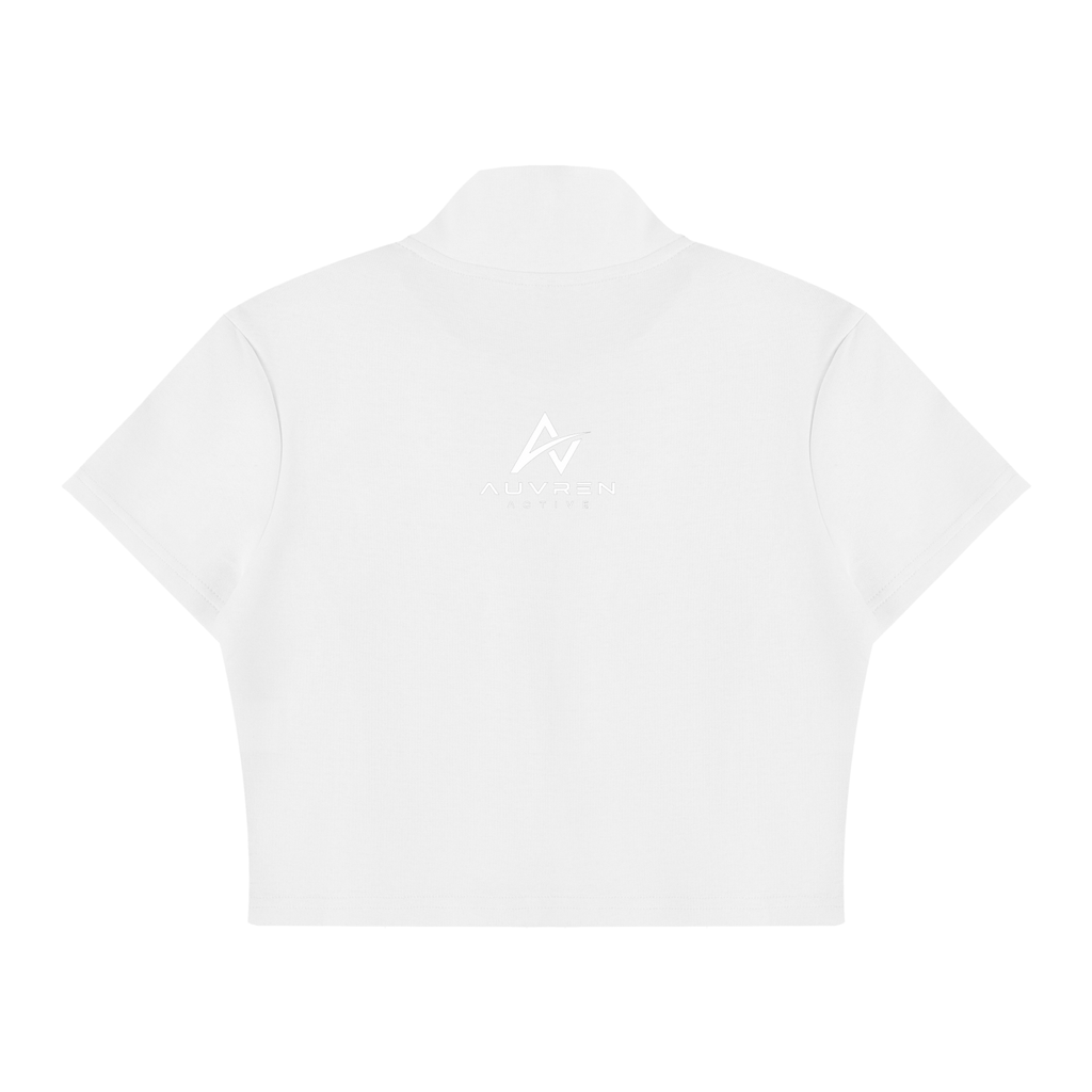 AUVREN Tempo Contrast-Stripe Zip Crop Top